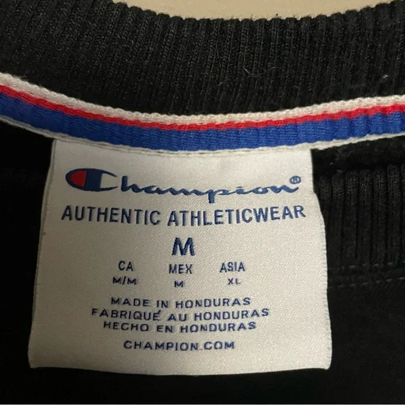 Champion Black Crewneck Sweatshirt Men’s Medium - Picture 8 of 11